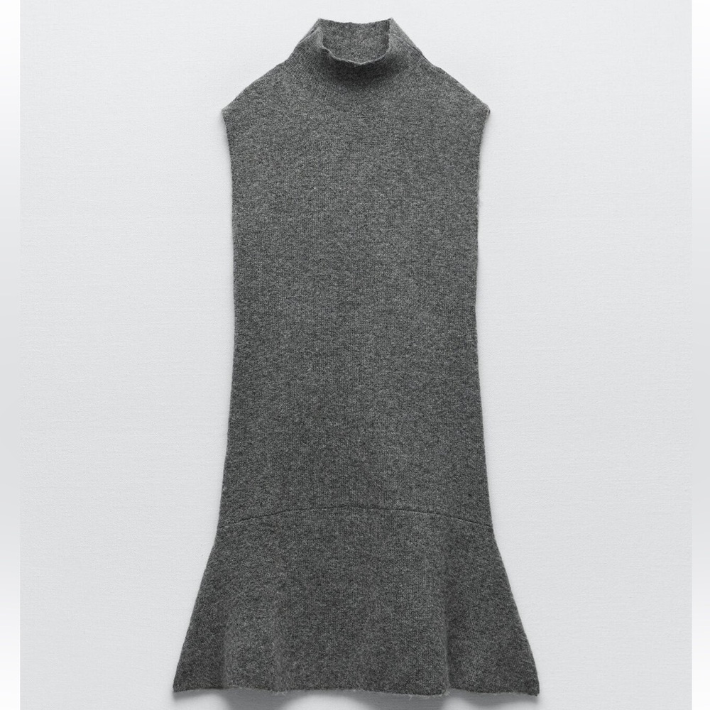 Zara Gray Knit Skater Dress